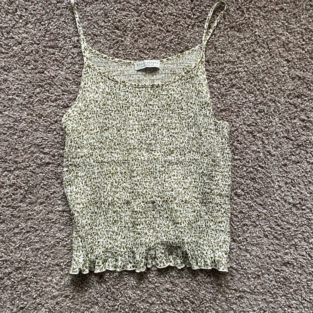 Paper Crane Floral Pintucked tank